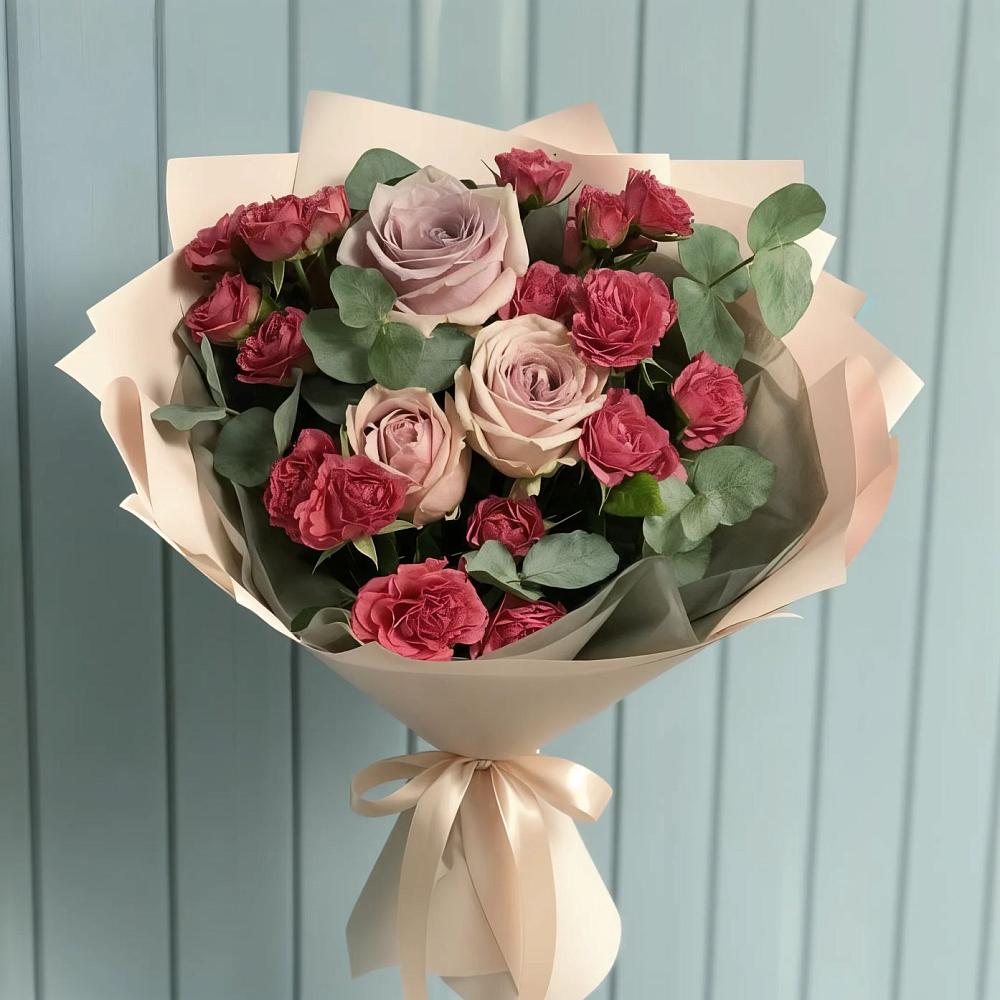 Букет цветов из: Гвоздики и Розы в Мурино