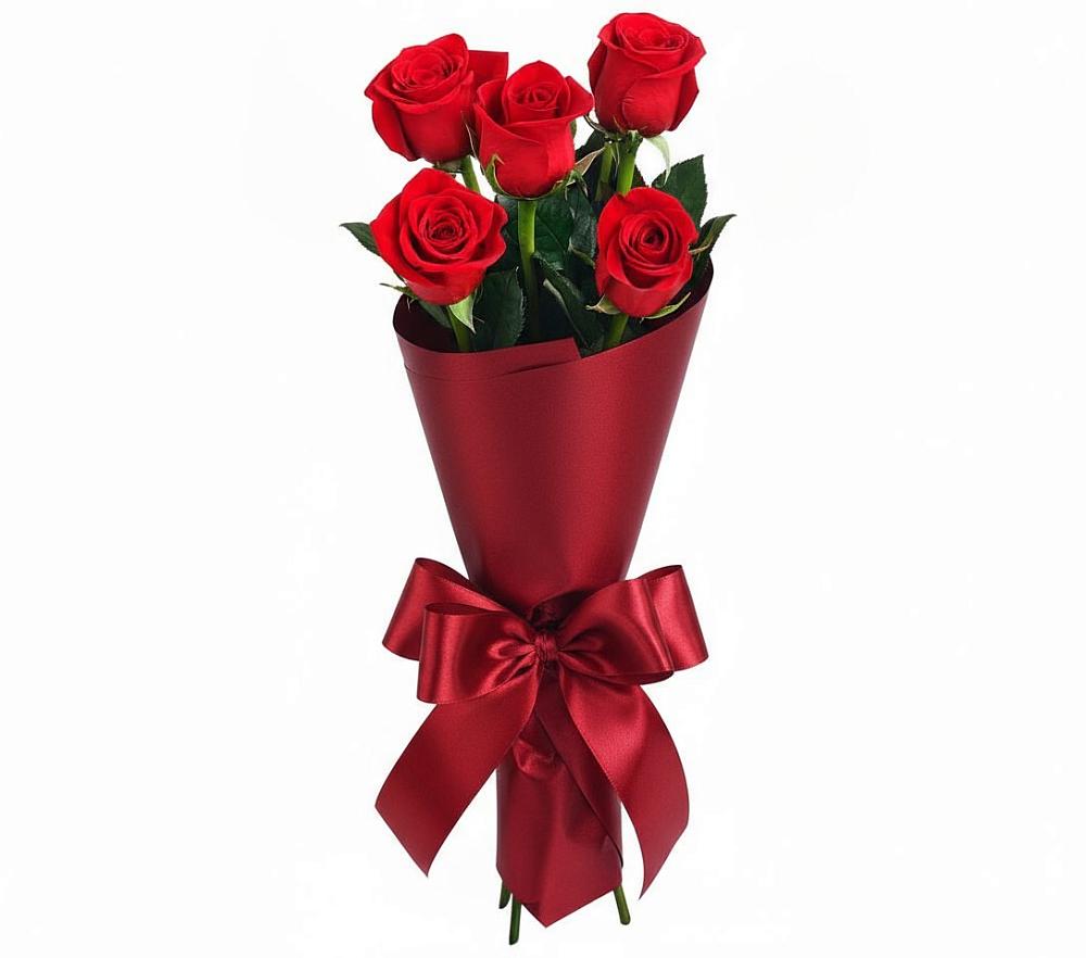 Букет 5 Красных роз Эдлесс Лав в Мурино