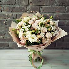 Букет цветов из:  Альстромерии, Розы и Хризантемы в Мурино