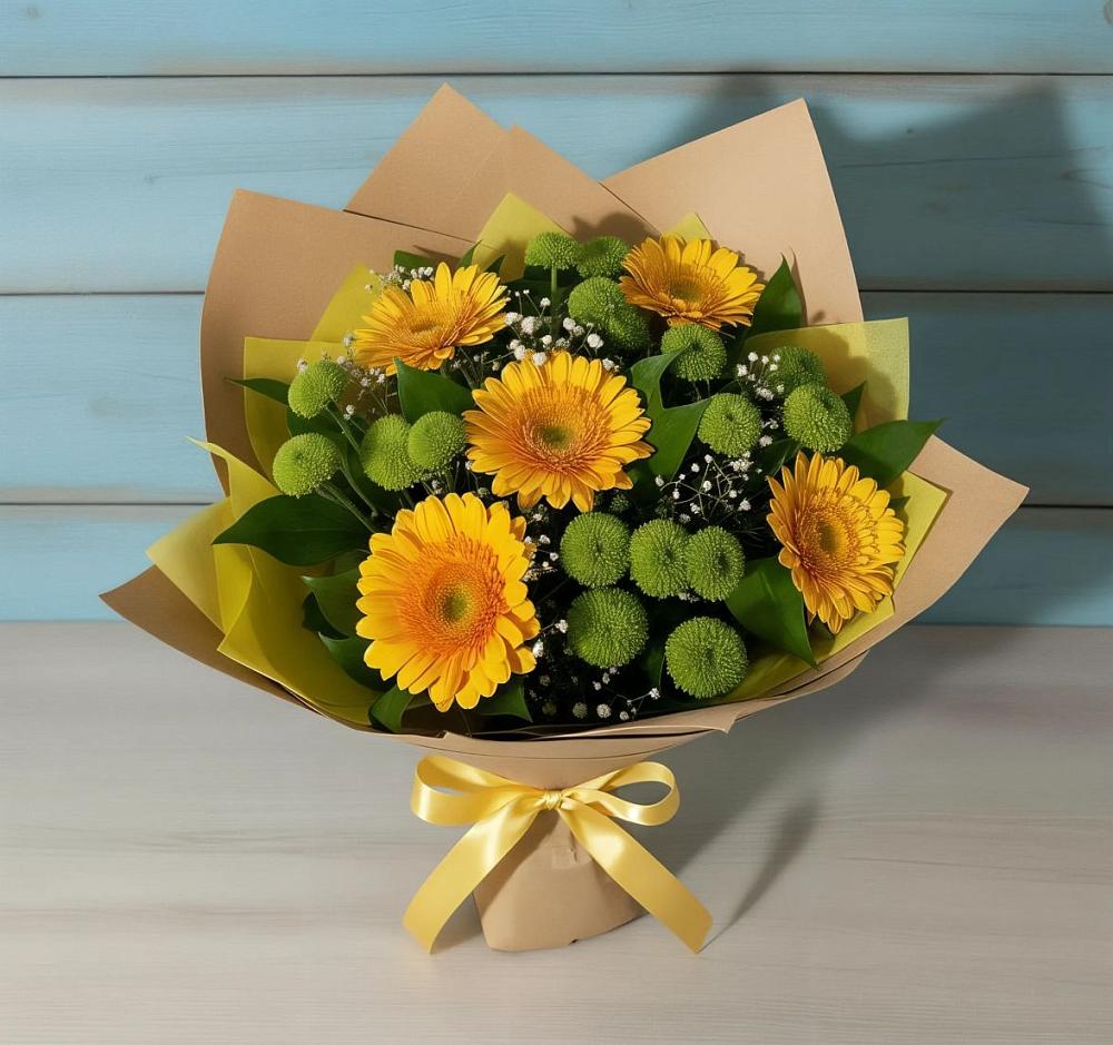 Букет цветов из: Герберы и Хризантемы в Мурино