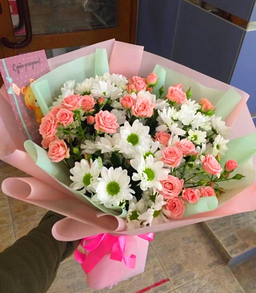 Букет цветов из: Розы и Хризантемы в Мурино