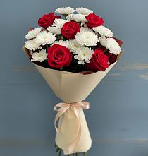 Букет цветов из:  Розы и Хризантемы в Мурино