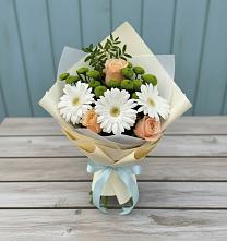 Букет цветов из:  Герберы, Розы и Хризантемы в Мурино